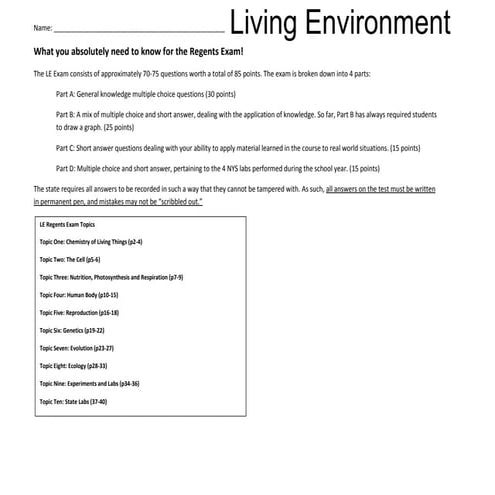 Biology - Dunleavy Regents Review Revision