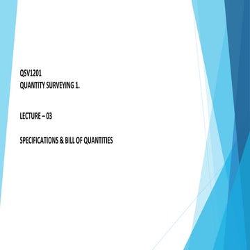 Specification & BQ for Building Works 24