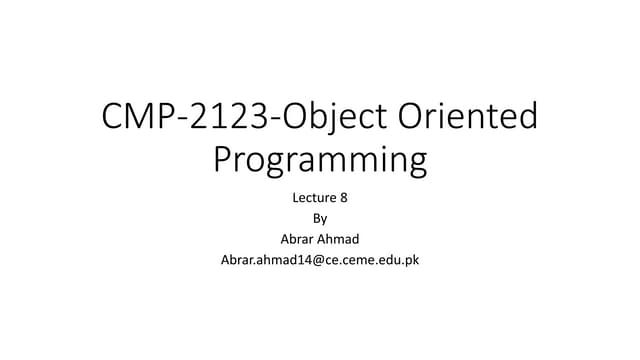 Lec 1.8 Object Oriented Programming