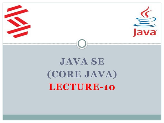 Java covers syntax, data types, object-oriented concepts, control flow, excep...