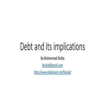 Lec 11-12-13 debt;  a comprehensive discusssion 