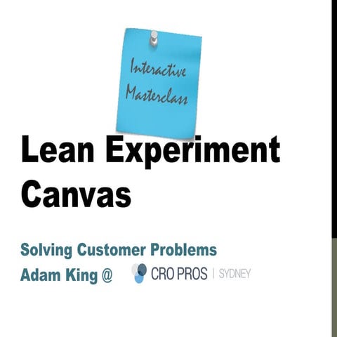 Lean Enterprise Experience Canves