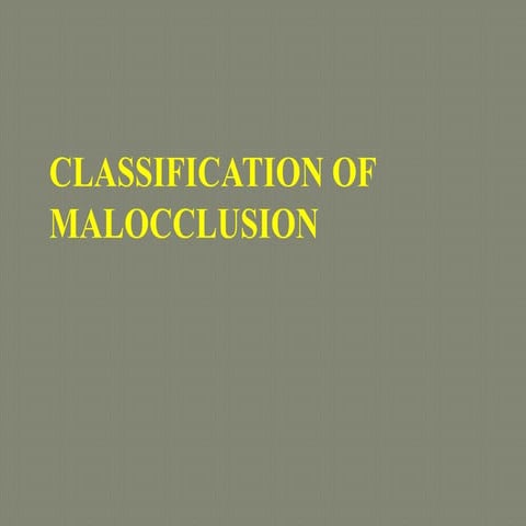 classification of malocclusion