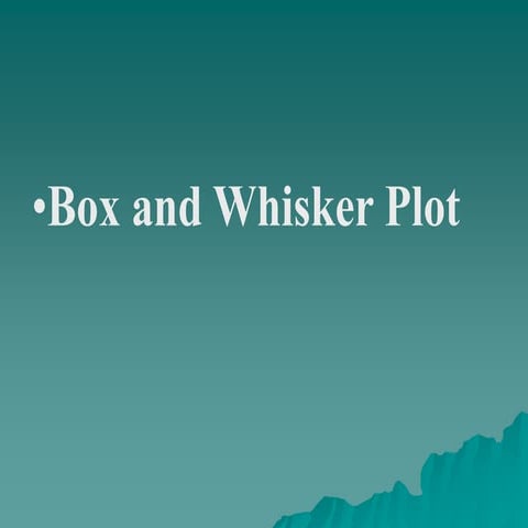 Box and Whisker Plot in Biostatic | PPT