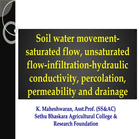 Soil water movement