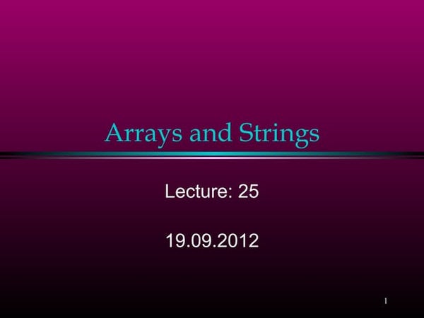 Arrays Class presentation | PPT