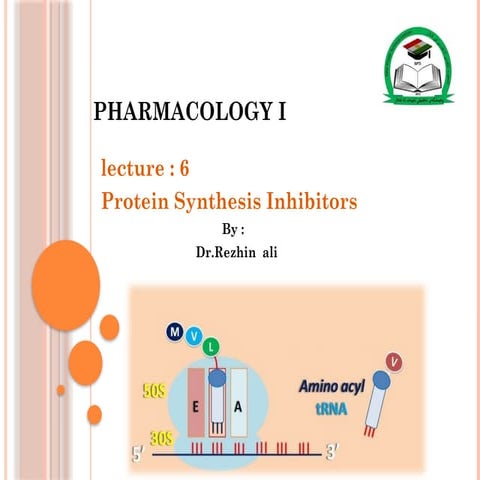 lec-6 protein synthesis inhibitors 12346 | PPTX