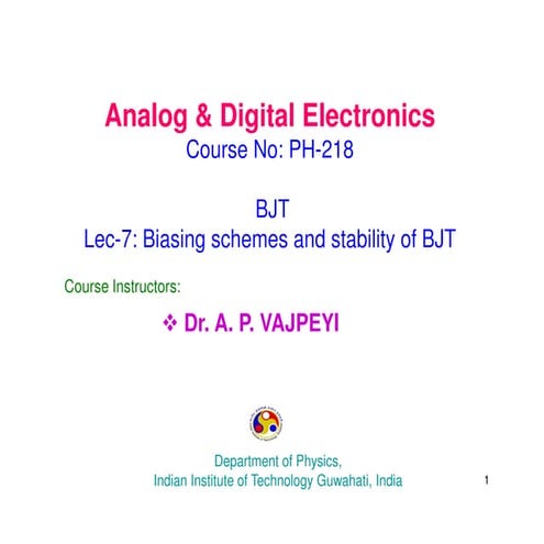 Analog & Digital Electronics