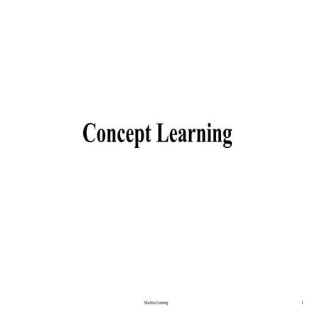 Concept learning | PPTX