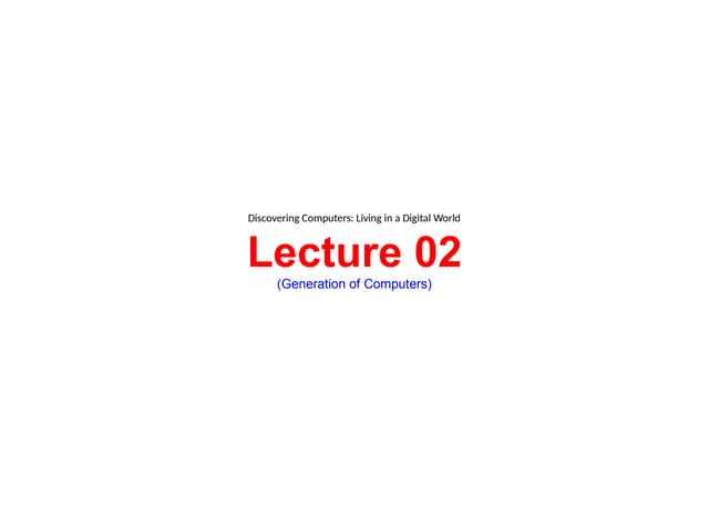 Generation of Computers for management sciences