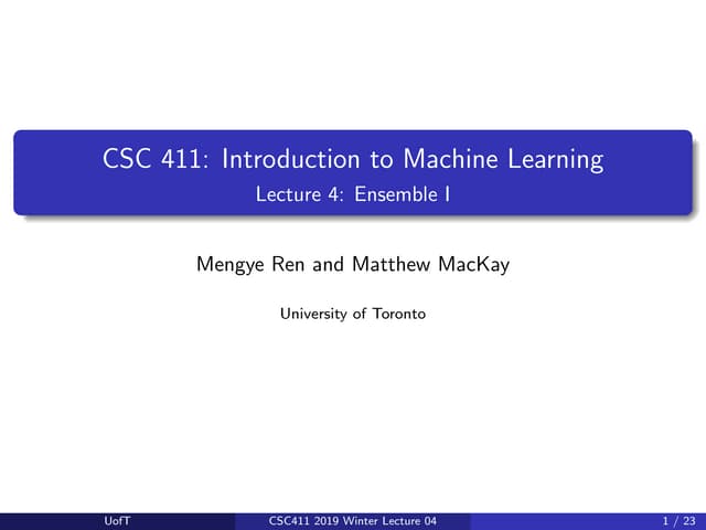 Introduction to Machine Learning Lectures