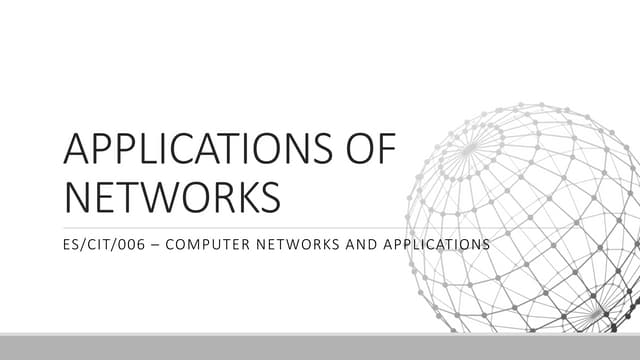APPLICATIONS OF NETWORKS, Computer Network