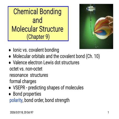 Chemical Bonding and Molecular Structure | PPT
