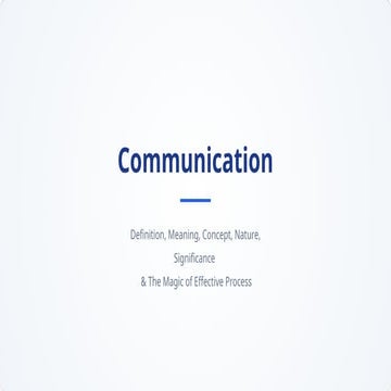 Communication Definition Meaning Concept PPTX