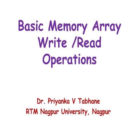 Lec 1   digital electroinics - memory array, write read operations