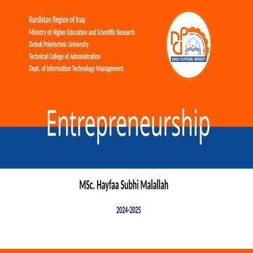 Entrepreneurship and entrepreuer role  & strategy