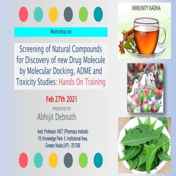 Hands-On Training on “Screening of Natural Compounds by Molecular Docking, A...