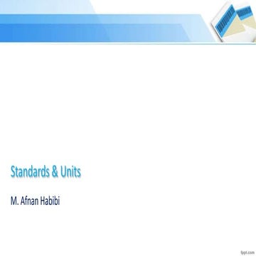 Standards and Units