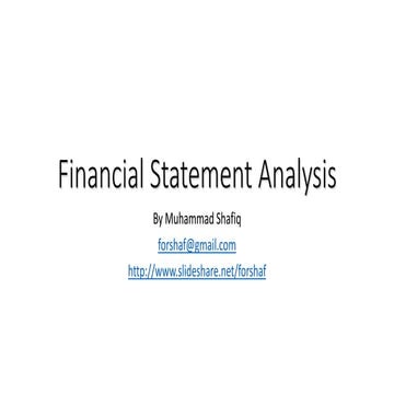 Lec10 11 financial ratio analysis