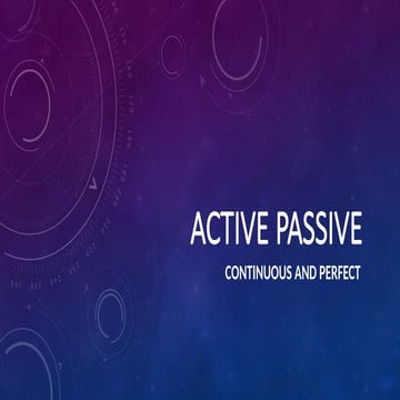 Comprehensive Guide to Active and Passive Voice with Continuous and ...