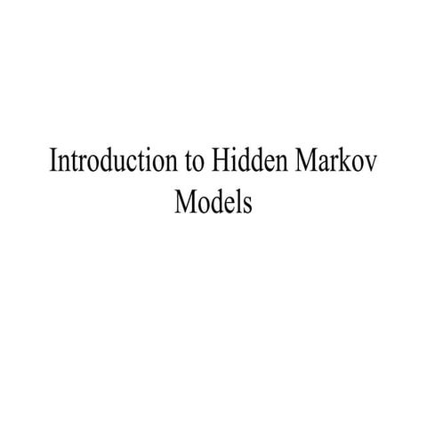 Hidden Markov and Graphical Models presentation | PPT