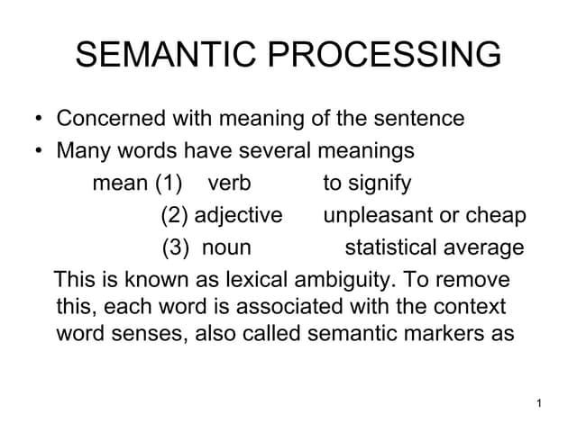 Lec12 semantic processing | PPT