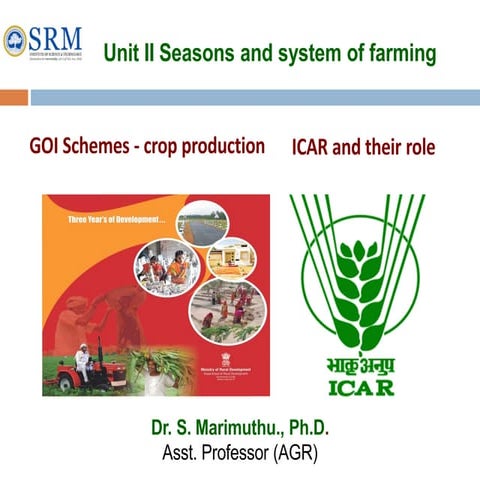 GOI scheme promoting the crop productivity