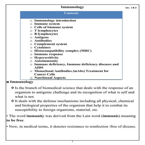 Immunology (Innate and adaptive immune systems) (ANTIGENS (Ag)) 