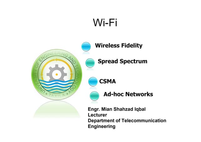 Lec 12 Wi-Fi Indoor Wireless Communication