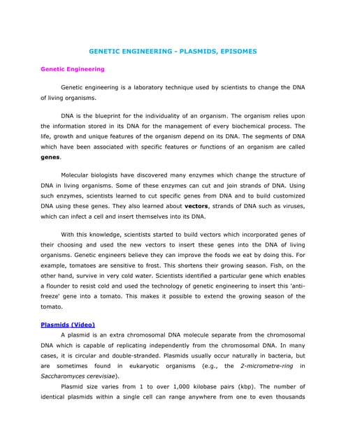 Lec13. plasmid and episom
