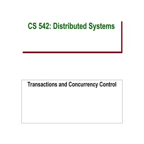 DS_ Transactions and Concurrency Control | PPT