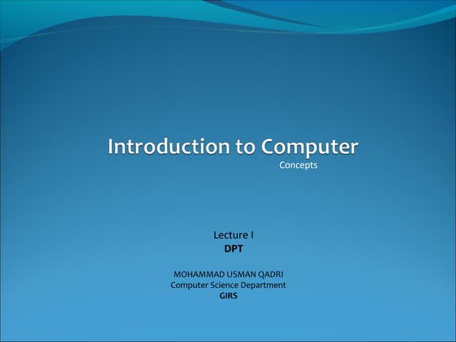 Lec 1 DPT