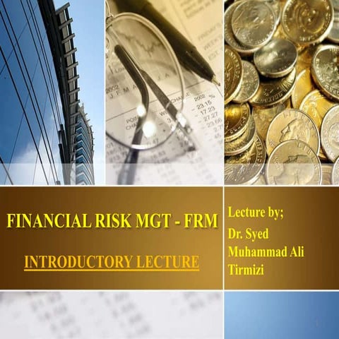 Financial Risk Mgt - Lec 1 by dr. syed muhammad ali tirmizi
