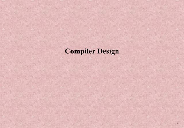 Compiler Design in Computer Applications