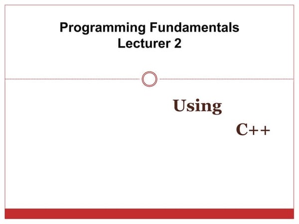 Introduction To Programming Introduction To Programming