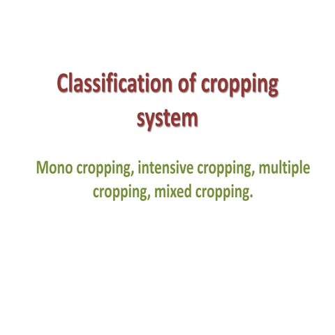cropping system types