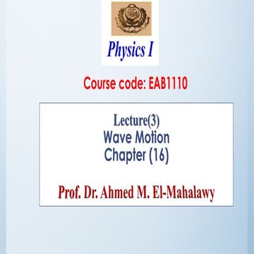 Physics - Lecture (3) -  The Wave Motion - pdf