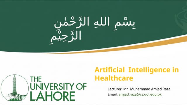 Artificial Intelligence in  Healthcare Science