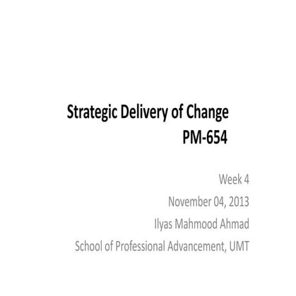 Strategic Delivery of Change Management 