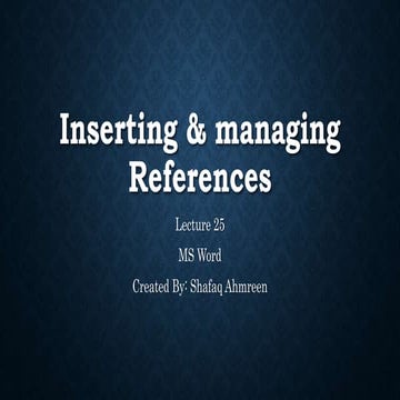 inserting and managing references