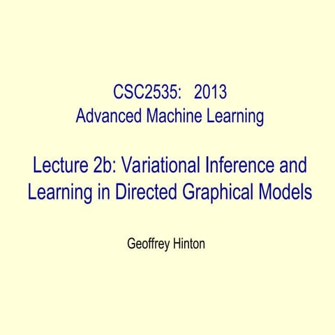 Variational Inference and Learning in Directed Graphical Models | PPT
