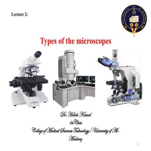 lec 2 Types of the Microscop.pdf Microscopy The science of investigating smal...