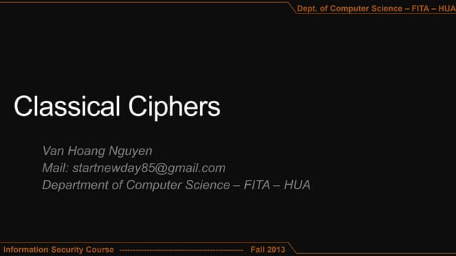 Classical ciphers