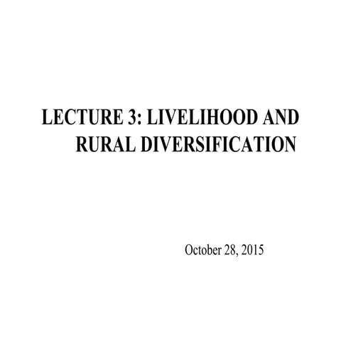 Livelihood and rural development