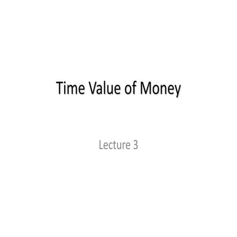 Time Value of Money - Business Finance