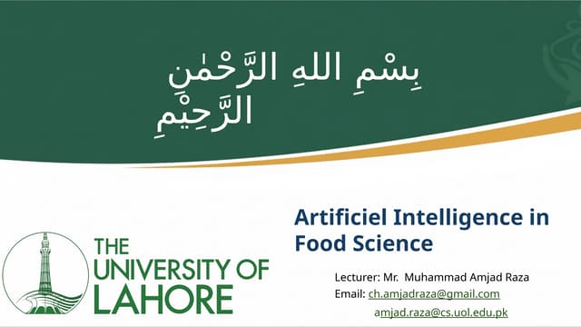 Artificial  Intelligence in Food Science