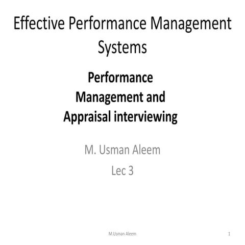 Lec 3  effective performance management systems