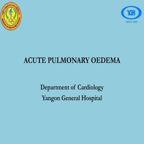 Lec 3 management of acute pulmonary oedema for mohs | PPTX