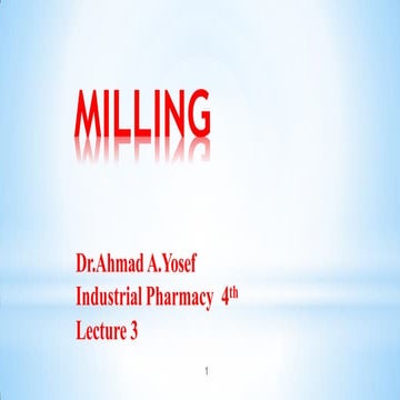 Milling Pharmaceutical Industry 