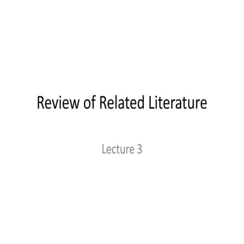 Review of Related Literature
